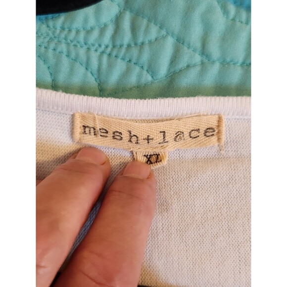 Mesh+lace Women's‎ XL 3 Ladies Studfed Design Short Sleeve Knit/Polyester Top - Picture 2 of 8